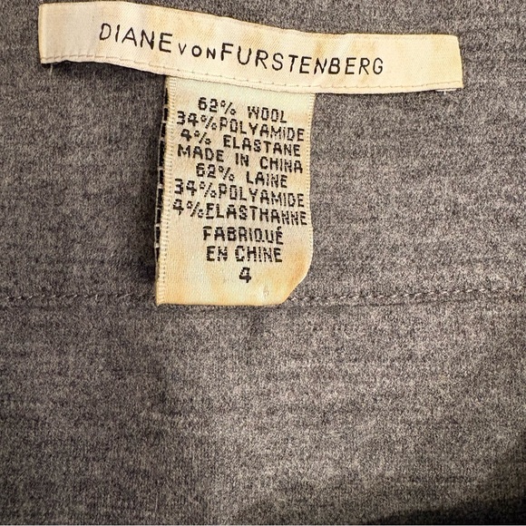Diane von Furstenberg Gray Wool Sheath Dress Quiet Luxury Minimalist Size 4 - Picture 6 of 9